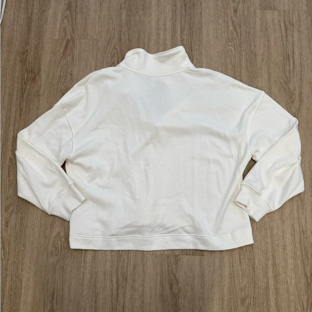 NWT Old Navy Fleece Lined White Collared Pullover Crop Sweater - Picture 8 of 9
